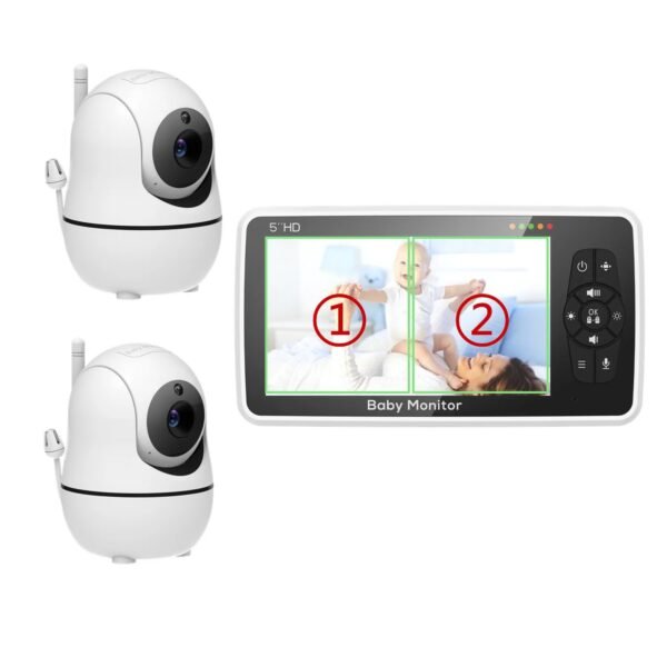 main-image-9 5-Inch Baby Monitor with 2 Cameras, Night Vision & 2-Way Audio