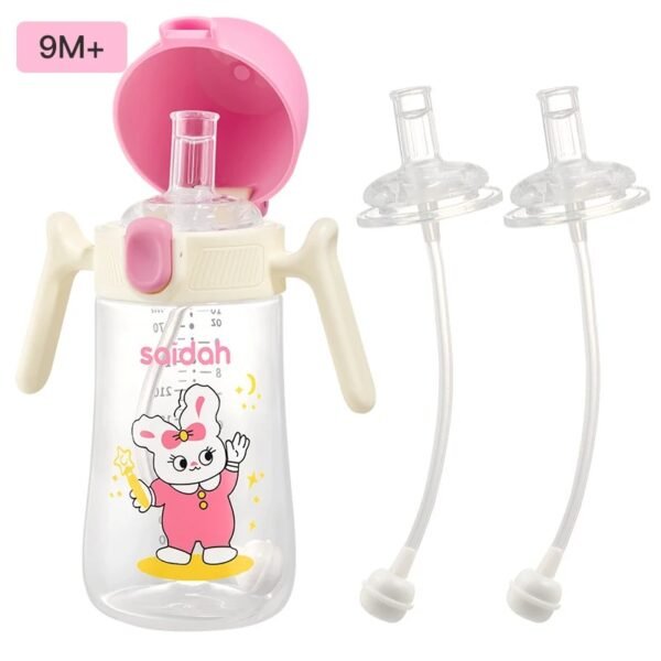 Clamshell Baby Feeding Bottle – Silicone Straw Sippy Cup