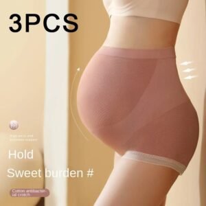 3PCS Maternity Panties High Waist Pregnant Panties Adjustable Belly Support Briefs for Pregnant Women Lace Solid Cozy Intimates