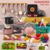 Chriyungel Kids Kitchen Toys Set 92/69/59 PCS Mini Play Food Educational Pretend Cooking Toys for Toddlers Girls Boys Gift