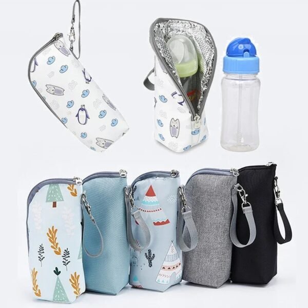 Aluminum Mold Insulated Baby Bottle Bag Portable Hanging Storage for Feeding Outing Stroller Cups Drinks Diaper Bag Accessories