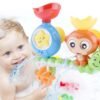 Cute Monkey Spinning Water Wheel Baby Bath Toy Fun Bathtime Shower Play with Rotating Action