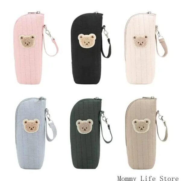 Lovely Cartoon Cotton Insulated Milk Bottle Bag For Baby Feeding Travelling