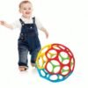 6-in-1 BPA-Free Baby Sensory Rattle Ball - Soft Textured Grasping Toy with Gentle Sound & Spin Rings | Montessori Learning Toy f