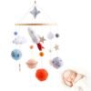 Wooden Baby Crib Bell Soothing Baby Movable Ringing Toy Space Rocket Hanging Crib Bracket Felt Ball Bed Bell Newborn Toy Gift Wooden Baby Crib Bell Soothing Baby Movable Ringing Toy Space Rocket Hanging Crib Bracket Felt Ball Bed Bell Newborn Toy Gift