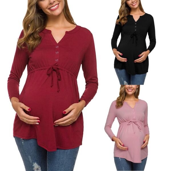 Women Maternity Long Sleeve Solid Color Nursing Tops T-shirt For Breastfeeding Women Maternity Long Sleeve Solid Color Nursing Tops T-shirt For Breastfeeding