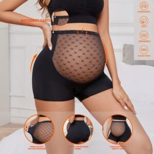 Plus Size Maternity Striped Tights High Elasticity Lace Underwear Clothes For Pregnant Women Pregnancy Breathable Safety Shorts