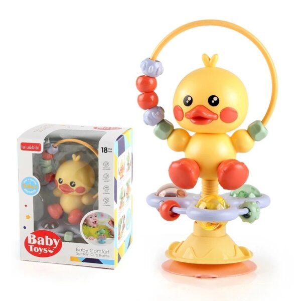 Baby Cartoon Rattle Toy with Suction Cup – Interactive Baby Toy