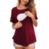 Maternity Nursing Top Short Sleeve Crew Neck