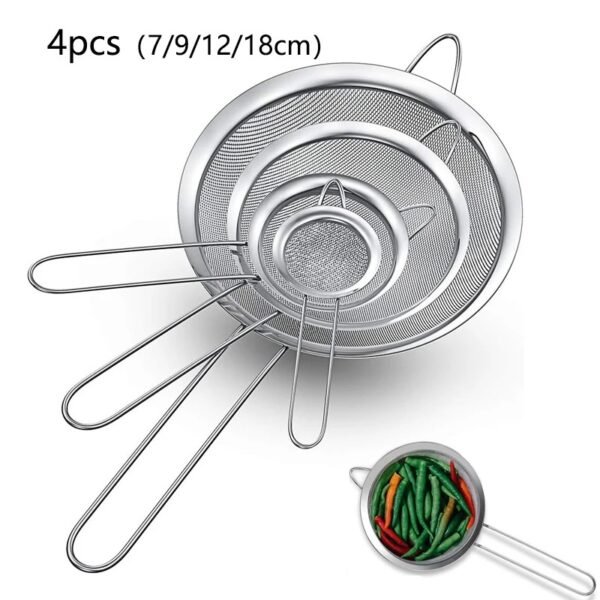 Stainless Steel Kitchen Sieve & Strainer Set