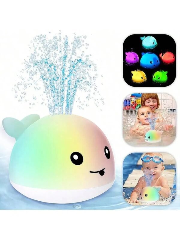 Light-Up Whale Bath Toy – Toddler Water Sprinkler