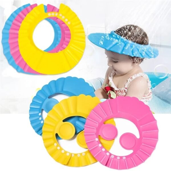 Adjustable Baby Shampoo Hat – Waterproof Bath Cap for Kids