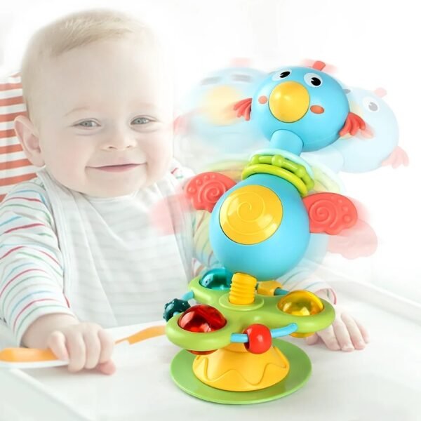 Baby Cartoon Rattle Toy with Suction Cup – Interactive Baby Toy