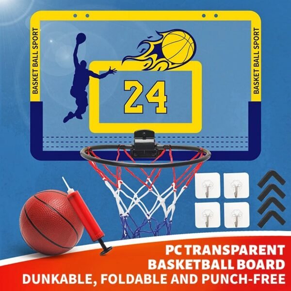 main-image-3 Kids Foldable Wall-Mounted Basketball Hoop – Indoor & Outdoor