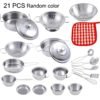 Kids Stainless Steel Pretend Play Kitchen Cookware Set