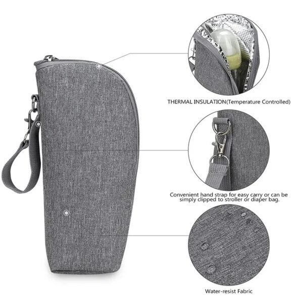 Aluminum Insulated Baby Bottle Bag – Portable Stroller Accessory