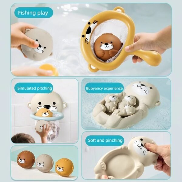 Floating Animal Bath Toys – Otter, Hippo & Seal Water Play