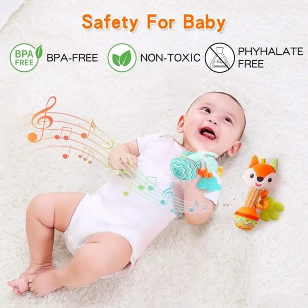 Soft Baby Rattle Hand Grab Toy 0-12M