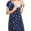 Maternity 3-in-1 Nursing Nightgown Short Sleeve