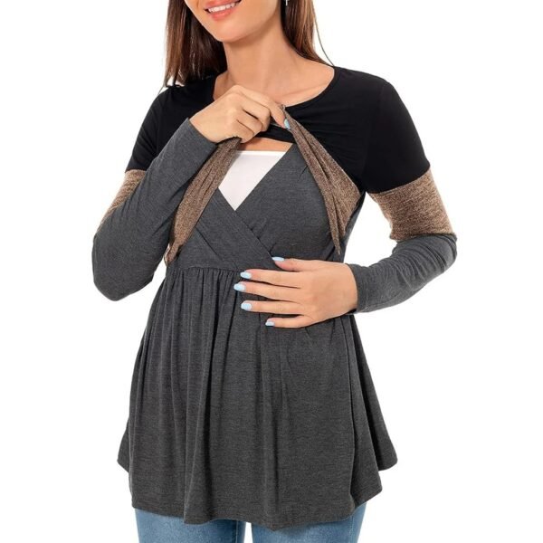main-image-3 Maternity Nursing T-Shirt Long Sleeve Patchwork