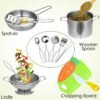Kids Stainless Steel Pretend Play Kitchen Cookware Set