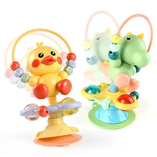 Baby Cartoon Rattle Toy with Suction Cup – Interactive Baby Toy