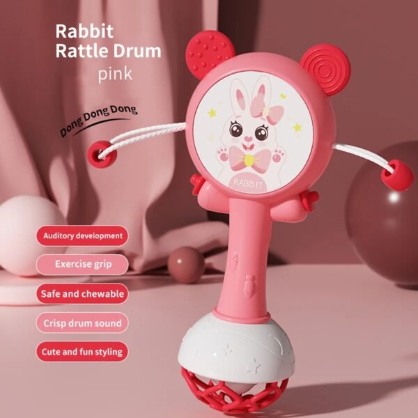 Baby Rattle Teether Hand Bell Toy 0-18M