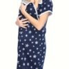 Maternity 3-in-1 Nursing Nightgown Short Sleeve