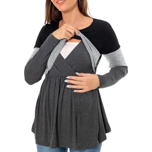 main-image-4 Maternity Nursing T-Shirt Long Sleeve Patchwork