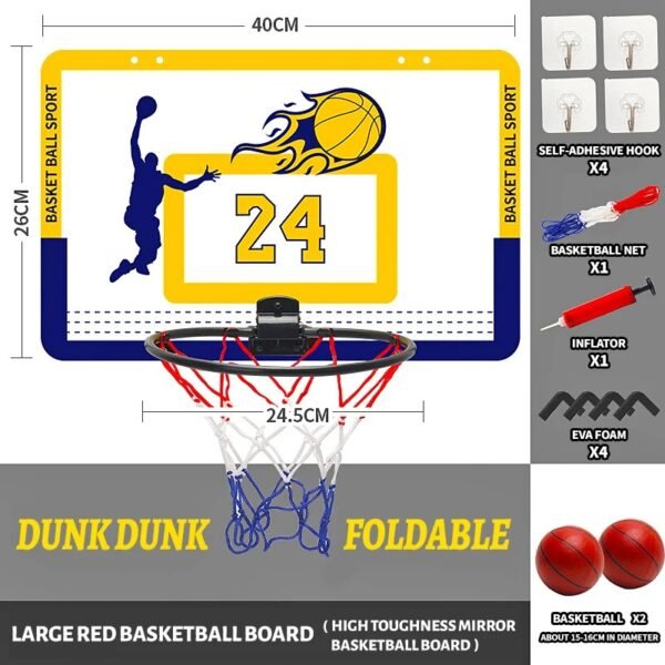 main-image-5 Kids Foldable Wall-Mounted Basketball Hoop – Indoor & Outdoor