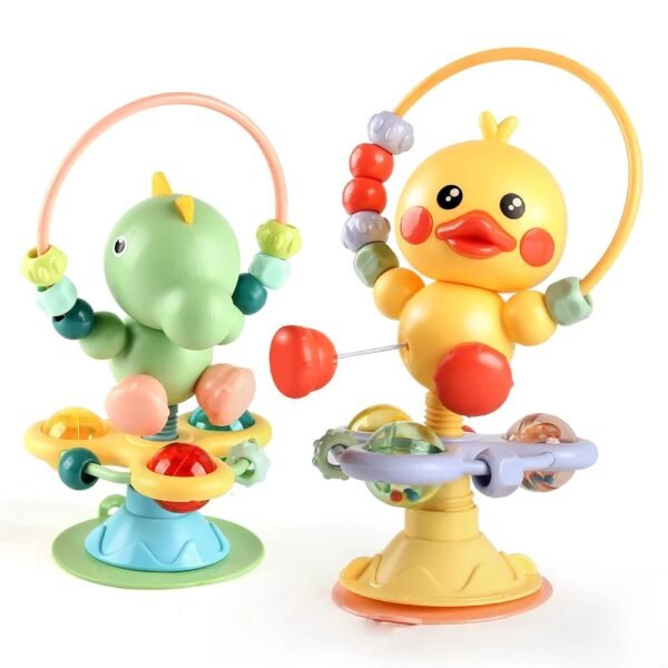 Baby Cartoon Rattle Toy with Suction Cup – Interactive Baby Toy