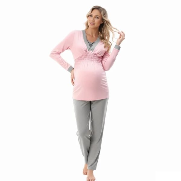 main-image-5 Maternity Pajamas Breastfeeding Nightgown Set 2PCS