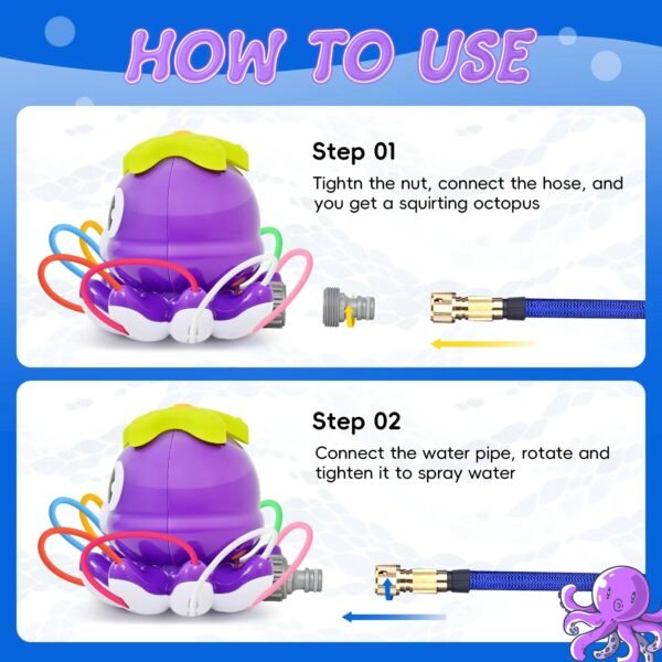 Octopus Water Sprinkler Toy – Rotating Outdoor Splash