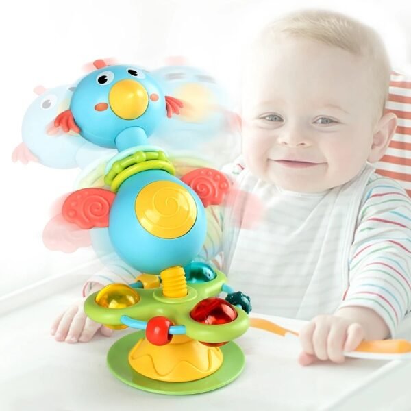 Baby Cartoon Rattle Toy with Suction Cup – Interactive Baby Toy
