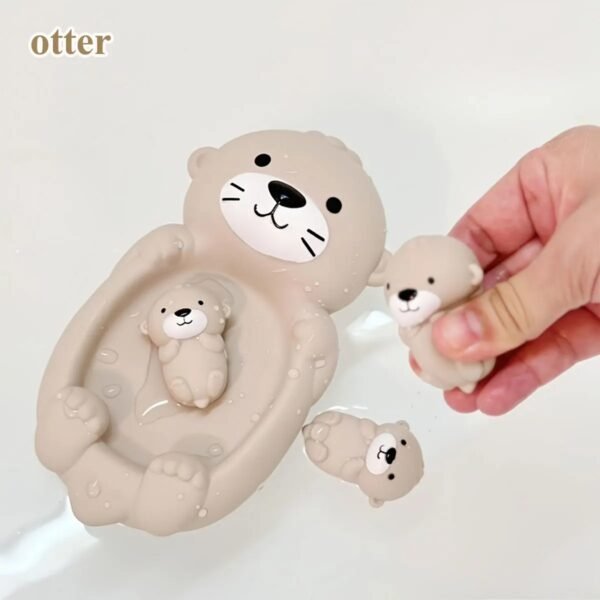 Floating Animal Bath Toys – Otter, Hippo & Seal Water Play