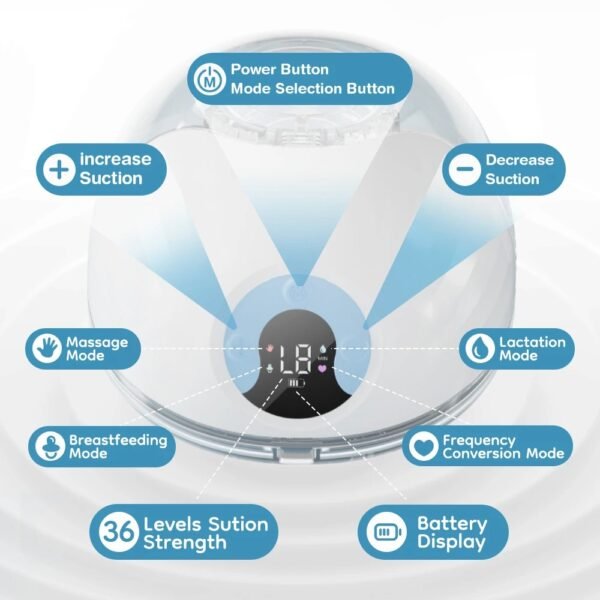 MAMIJOY Wearable Electric Breast Pump with LED Display