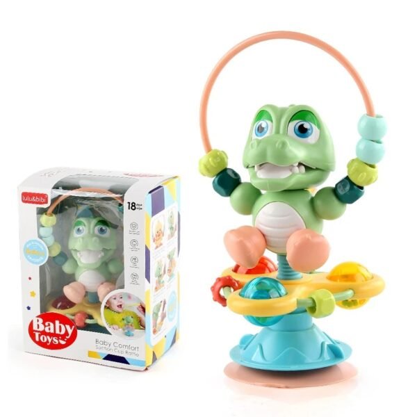 Baby Cartoon Rattle Toy with Suction Cup – Interactive Baby Toy