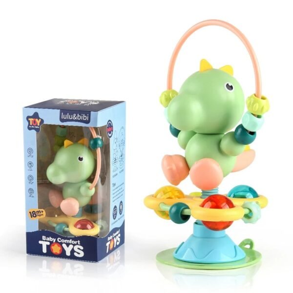 Baby Cartoon Rattle Toy with Suction Cup – Interactive Baby Toy