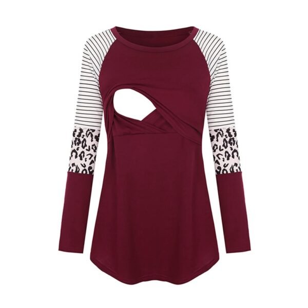 main-image-9 Women’s Maternity Nursing Long Sleeve Patchwork Top
